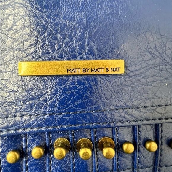 Matt & Nat Blue Hobo Purse Shoulder Bag Studded - Picture 2 of 7